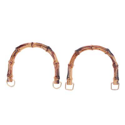 1Pc Gift Box Handle Bamboo Purse Handles Handbag Band Handle Shoulder Bag Strap Diy With Buckle Bag Accessories