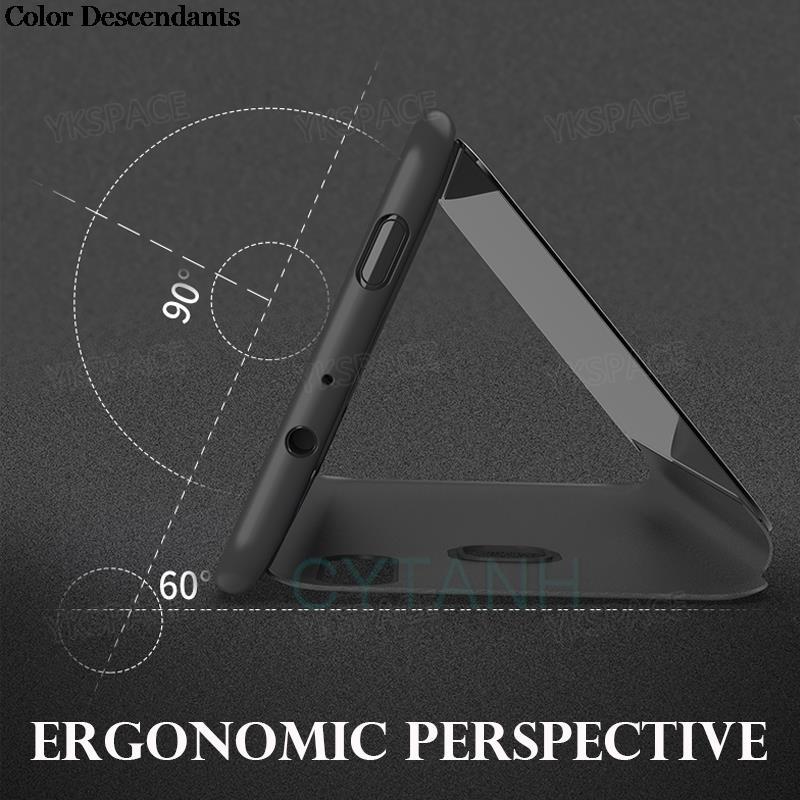 Mirror Clear View Stand Flip Case For Samsung Galaxy A05 A15 A25 A35 A55 A14 A34 A54 A23 A33 A53 A73 4G 5G Phone Cover