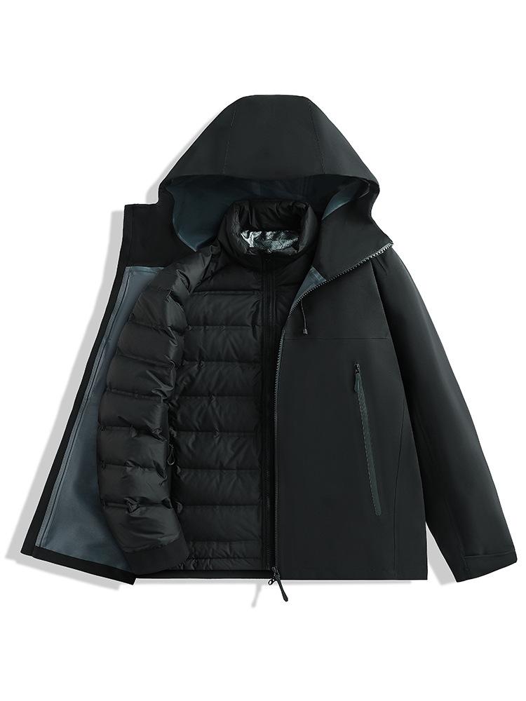 New Heat-Sealed Softshell Winter 3-in-1 Down Jacket