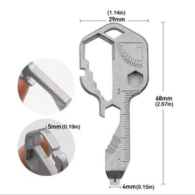 Multi-Tool Key 24 In 1 Multifunctional Pendant Wrench Key With Gear Clips Measuring for Home Hand Tools Outdoors Repair Tools