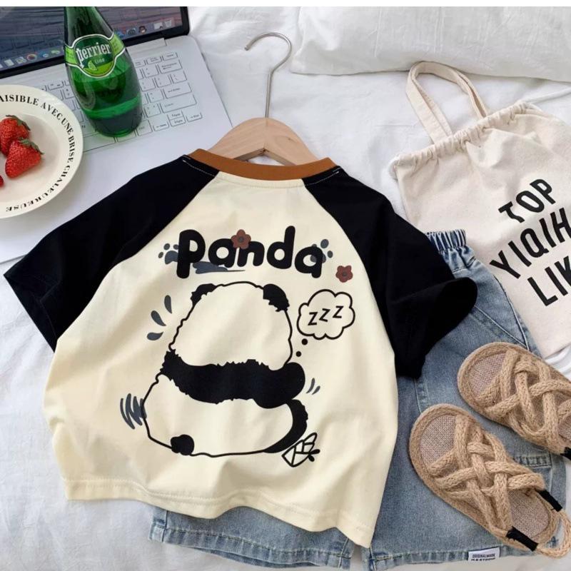 Kids Cartoon Pure Cotton Short-Sleeve T-Shirt - Stylish & Versatile Korean Summer Style for Boys & Girls 140cm