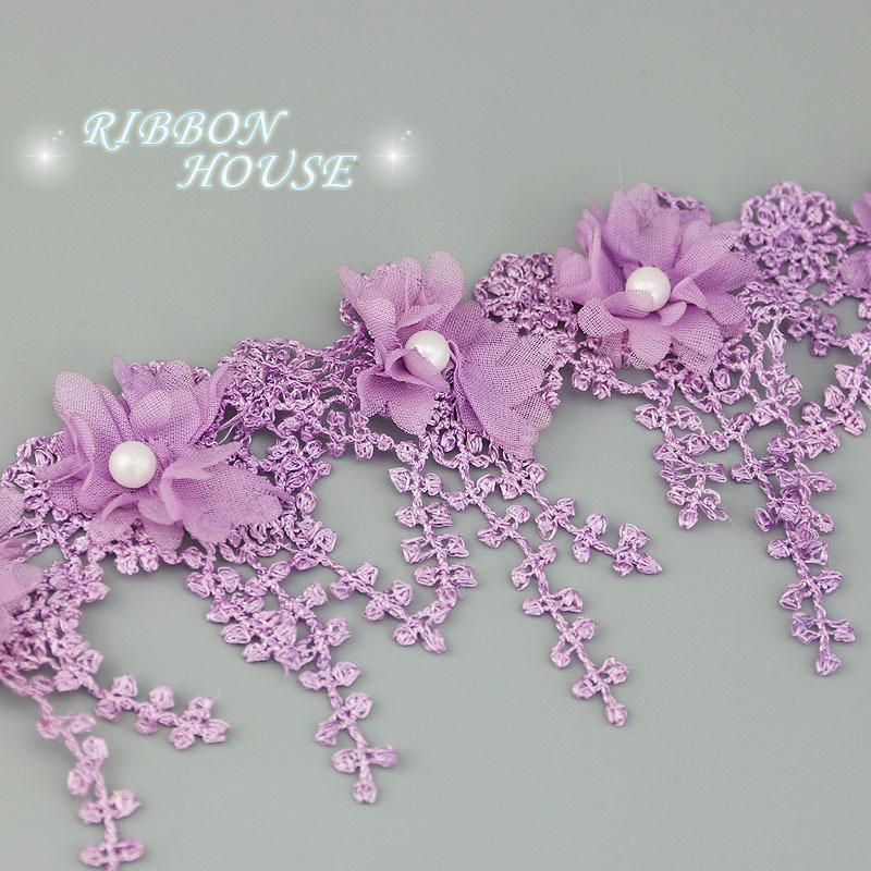 (1 Yards/Lot)  80mm Petal Chiffon Lace Fabric Webbing DIY Clothing Decoration Love Gift Ribbons Crafts