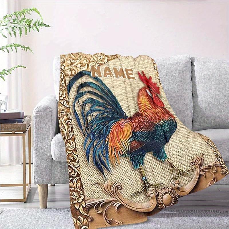 A Rooster Customize Your Name Blanket Warm Comfortable And Soft Blankets Are Suitable For Home Lunch Break Blanket Office Sofa Sofa Gift To Relatives