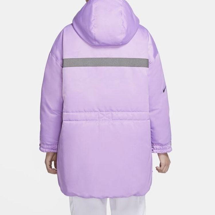 Nike Sportswear Down-Fill City Ready Warm Multi-Pocket Reflective Long Hooded Down Jacket Women outerwear Purple CZ1142-589