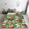 Green Blanket Christmas Stocking Gingerbread Man Soft Flannel Blanket for Home Living Room Bedroom Decor New Year Christmas Gift