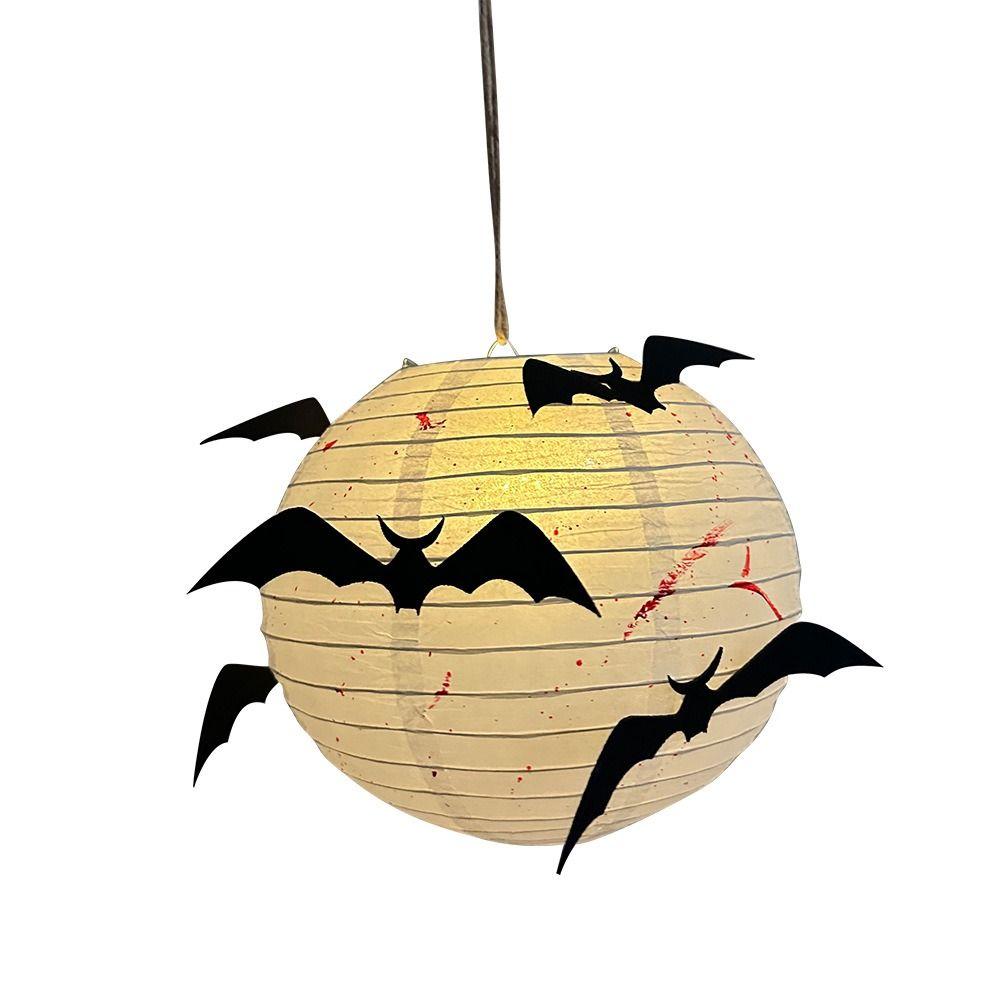 Night Lamp Halloween Ghost Glowing Lantern Foldable Black Bat Handheld Lantern  Haunted House