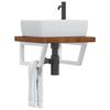 VidaXL Wall-mounted Vanity Shelf Steel and Solid Oak Wood, Floating Vanity Shelf, Vanity Shelf for Countertop 3302414