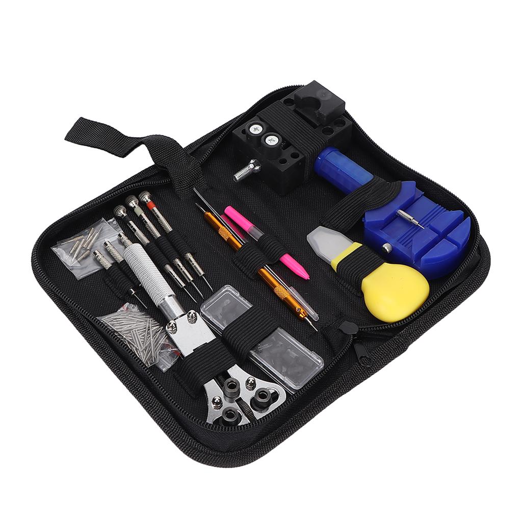 144pcs Complete Watch Repairing Kit Watch Strap Battery Gasket Opener Battery Changing Tool Kit