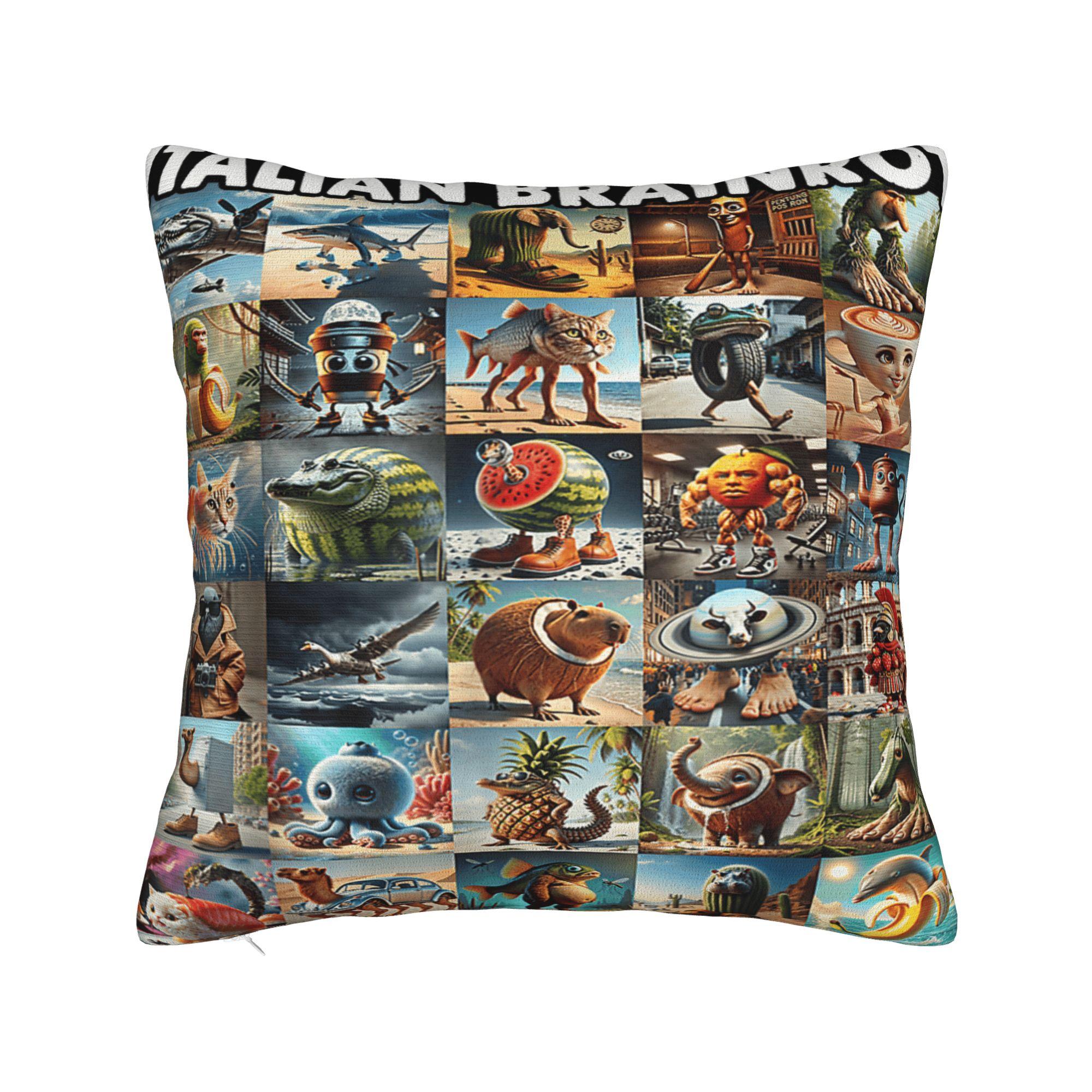 Blueberrinni Octopussini - Italian Brainrot Meme Pillowcases Morden Pillow Case For Office Car Home Decor Soft Pillow Cover 30cm x 30cm