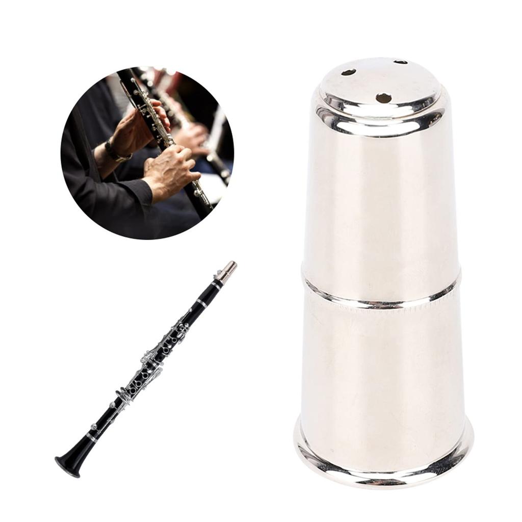 Zerodis Clarinet Mouthpiece Plug Cover, 70mm Height Flute Cap Treble Clarinet, Silver Nickel Plated, Wind Gauge Accessory