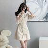 Denim Dress for Women French Short Dress Long Sleeve Workwear Wrap Hip Casual Ladies Style Casual Korean Sexy Mini Dress