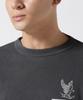 AVIREX Fade Wash Honeycomb Waffle Long Sleeve Size T-Shirt, Men's T-Shirt, L, 410, Charcoal, 783-5130010