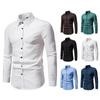 New Men's Trend Solid Colour Retro Style Casual Long-sleeved Shirt Men's Fashion Tops