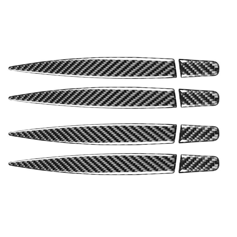 Real Carbon Fiber Car Accessories Door Handle Strip Decorative Trim Cover Soft Sticker For BMW X5 F15 2014-2018 X6 F16 2015-