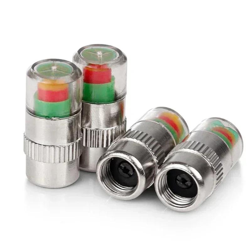 4PCS Car Truck Motorcycle Tire Pressure Monitoring Alarm Auto Tire Pressure Indicator Caps Tire Air Alert Cap Car Accessories