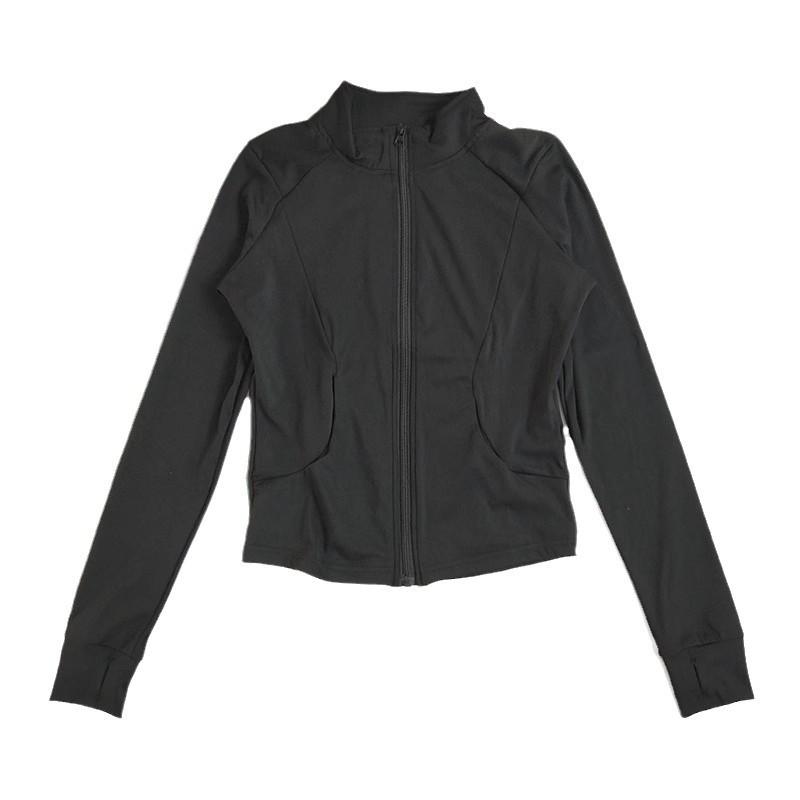 Damska kurtka do jogi szybkoschnąca: Dopasowany kardigan zapinany na zamek ze stójką do biegania i treningu