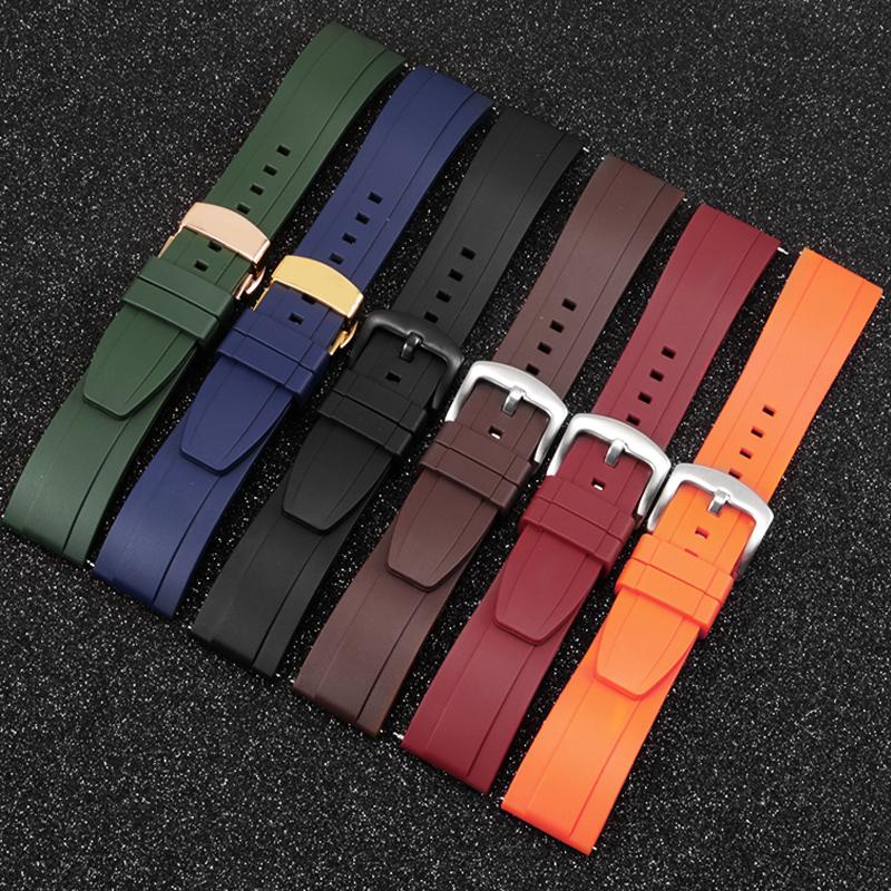 Sport silicone watchband 20m 22mm 24 For Citizen Tissot Seiko Casio green Blue orange rubber men Quick release strap Accessories