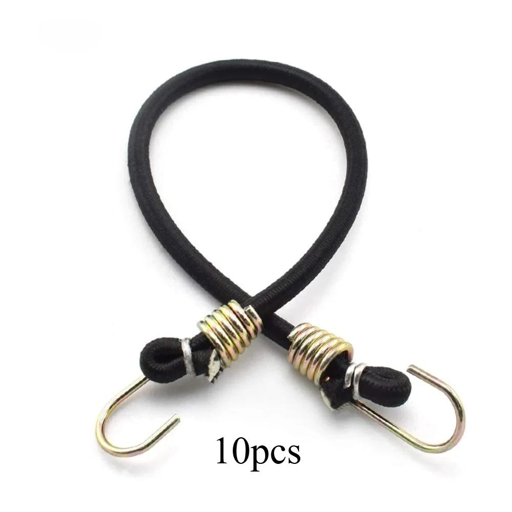 

10 шт. Сверхпрочные эластичные шнуры с карабинами – Эластичные упаковочные веревки для багажа для путешествий, походного снаряжения, 10 дюймов