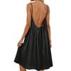 Women's Backless Spaghetti Strap Dress, Sleeveless Thin-strapped Flowy Beach Vacation Short Dress, With Back Tie.
