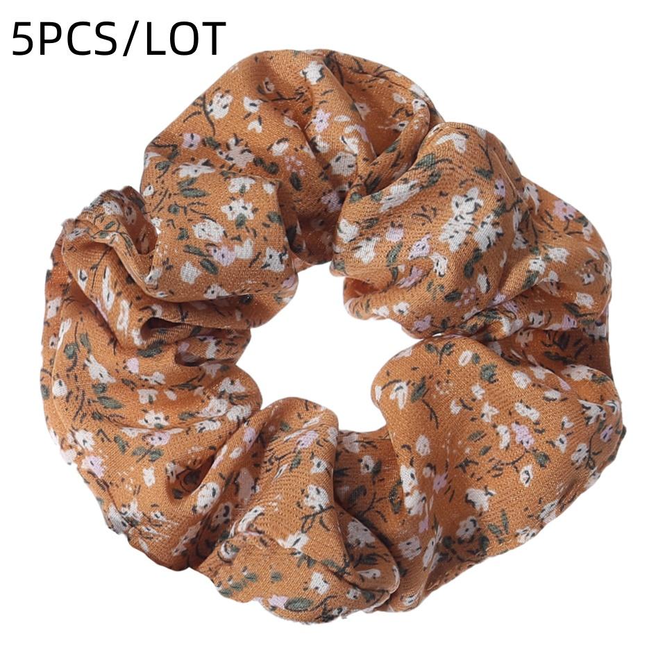 5pcs/lot Hair Holder Headwear Cute Sweet Accessories Elastic Scrunchies Grandes Ties Print Ditsy Floral Women Girls Scrunchy