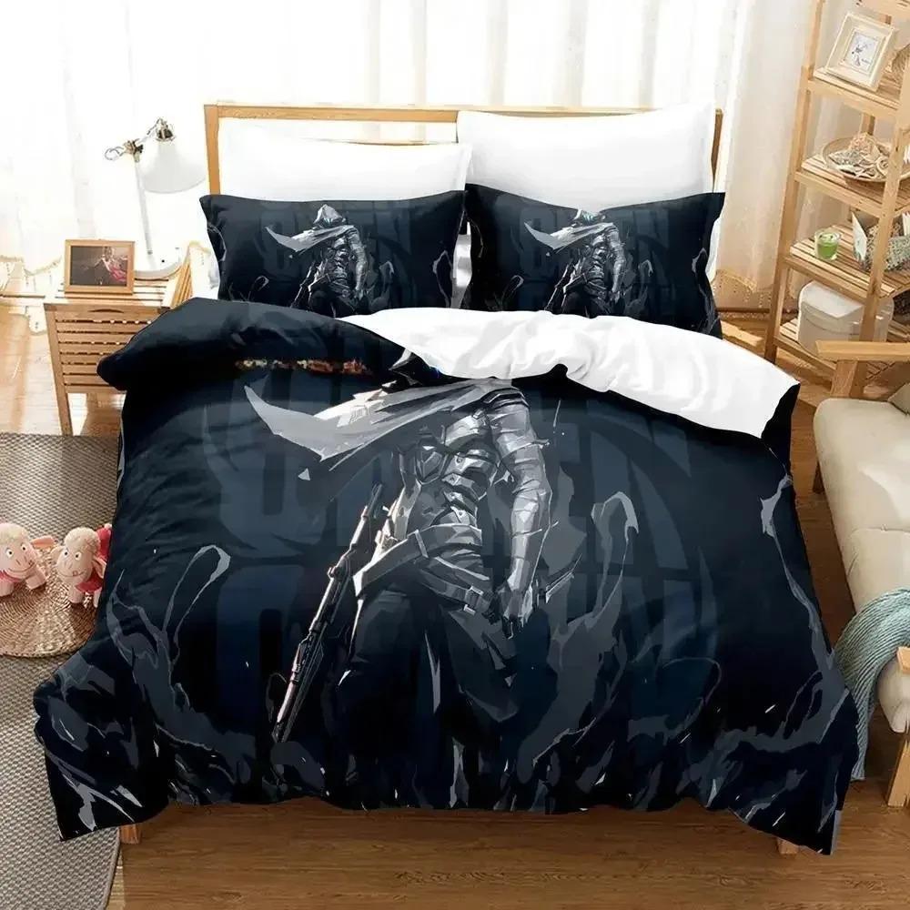 New Game Jett Valorant Bedding Set Single Twin Full Queen King Size Bed Set Adult Kid Bedroom Duvet Cover Sets Anime Yataklar