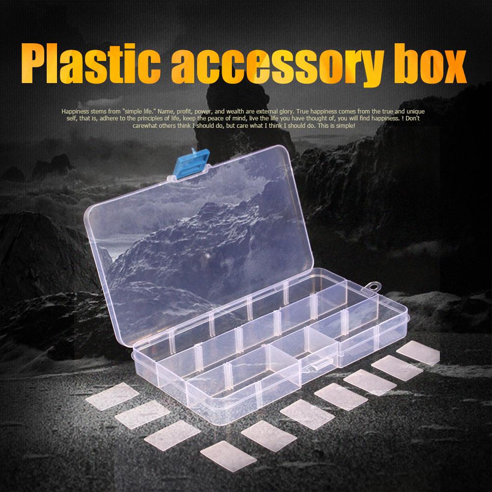 10/15/24 Grids Fishing Tackle Box Squid Jig Hard Lure Tool Case Visible Fishing Tackle Box Clear Storage Organizer for Fishing