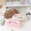 Plush Animal Pencil Case With Cute Embellishments For Girls And Students