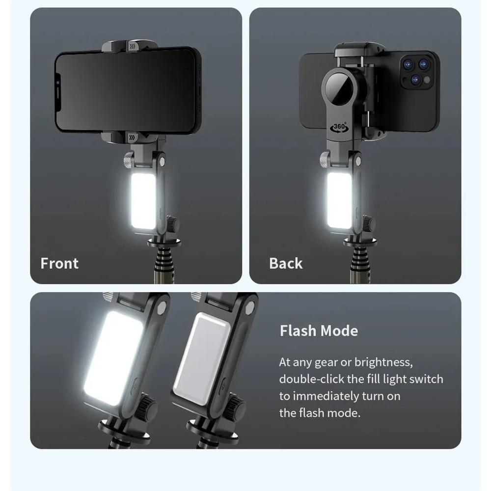 Universal Joint Stabilizer, Handheld Mobile Phone Selfie Stick Holder, With Fill Light, Bluetooth Follow Shooting Mode