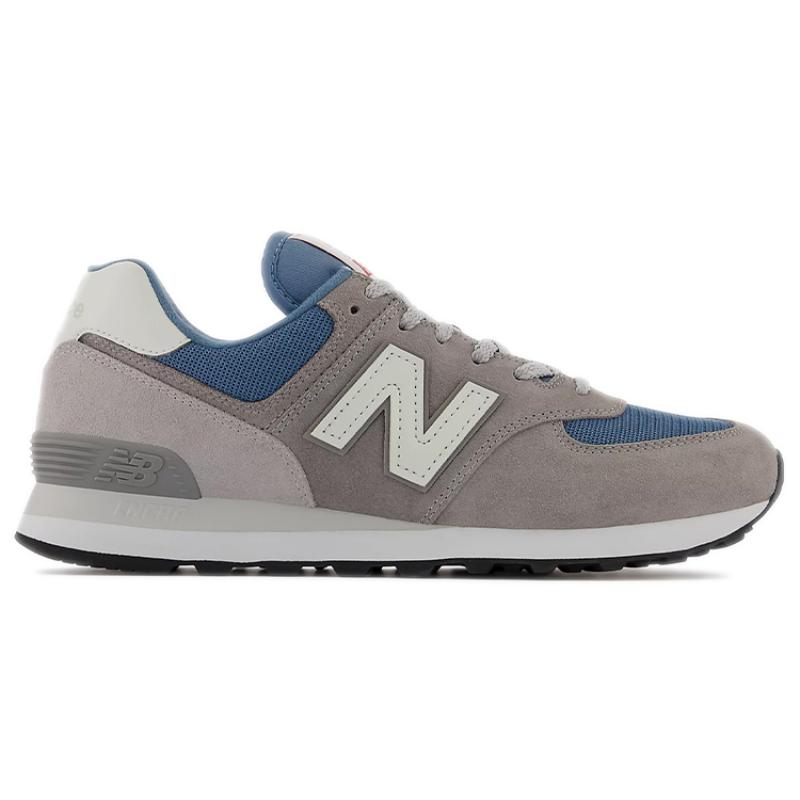 New Balance 574 Grey Navy White Leather Sneakers ML574OW2