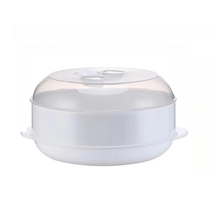 Microwave Steamer Container for Dumplings and Rice Specialized Food Cooking Gadget Kitchen Plastic Tool Heat Steamed Bun Utensil