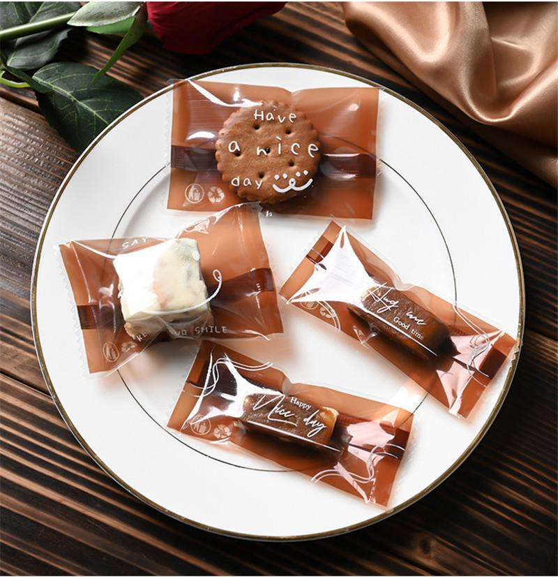 100 st Engångssockerpåsar för Kaffe Bakning DIY Manuell Kola Godis Choklad Maskin Förseglad Förpackning