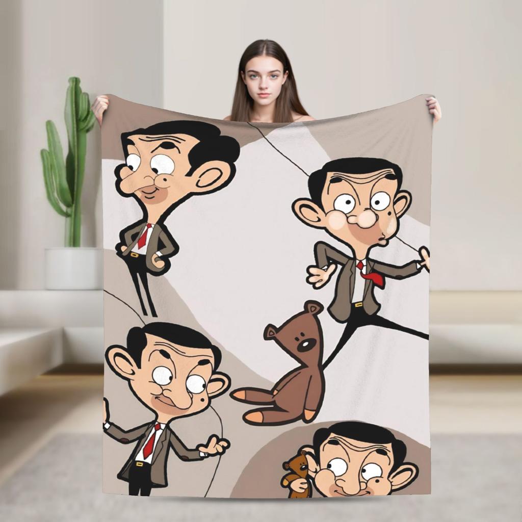 Mr Beans Warme Weiche Decken Reise Plüsch Überwurf Flauschige Außen Flannel Bettdecke Sofa Bettbezug
