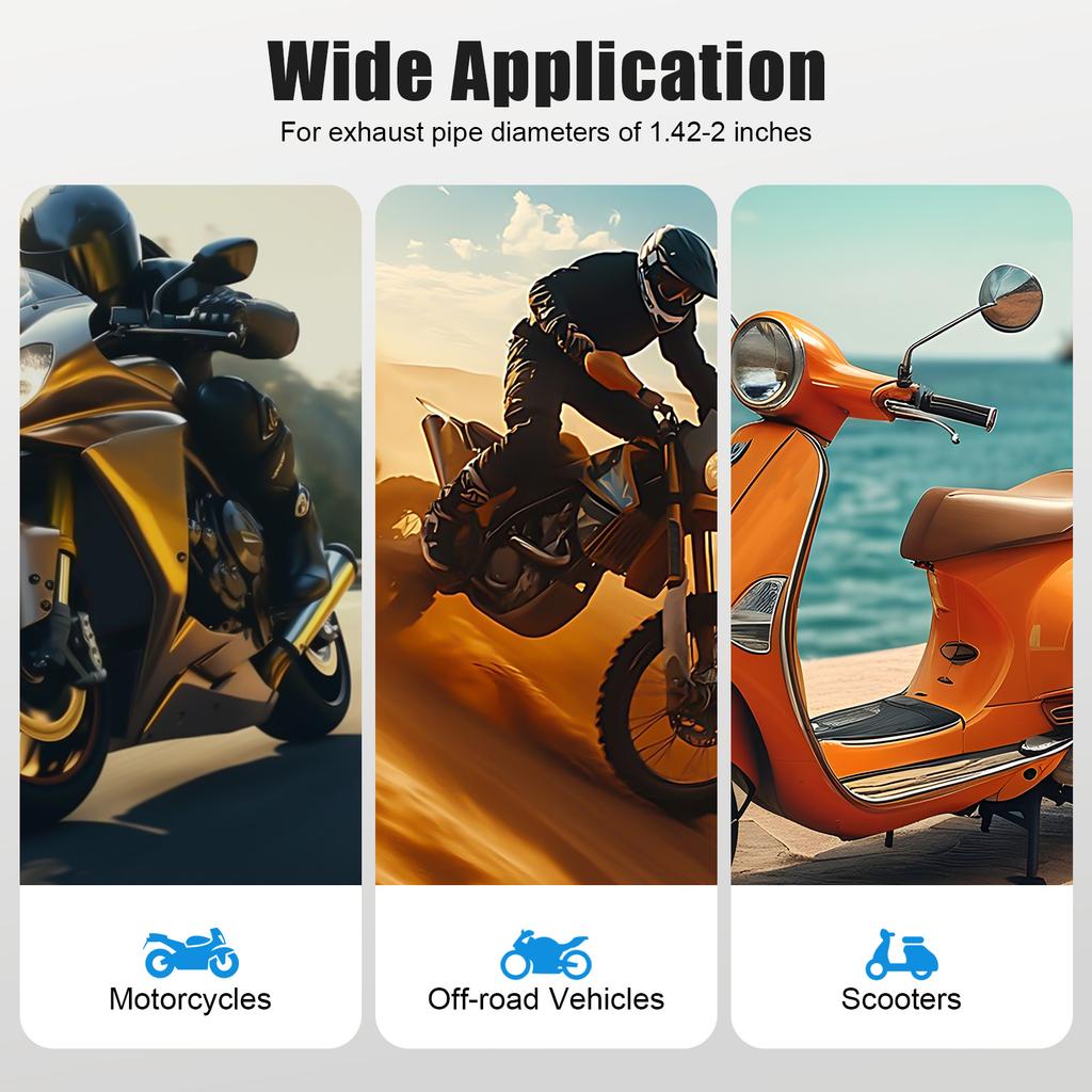 Universal Motorcycle Exhaust Pipe 2 Inch Carbon Fiber Muffler Muffler Silencer for Dirt Bike Scooter ATV