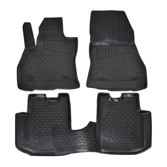 Tapis De Sol En Caoutchouc 3D Exclusive - J&amp;J AUTOMOTIVE - Fiat 500L - Noir - Sur Mesure - Antidérapant