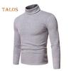 Spring Autumn Men Fitness Top Slim Fit High Collar Stretchy Long Sleeves Solid Color Pullover Fitness Sport Top Winter Bottoming Clothes