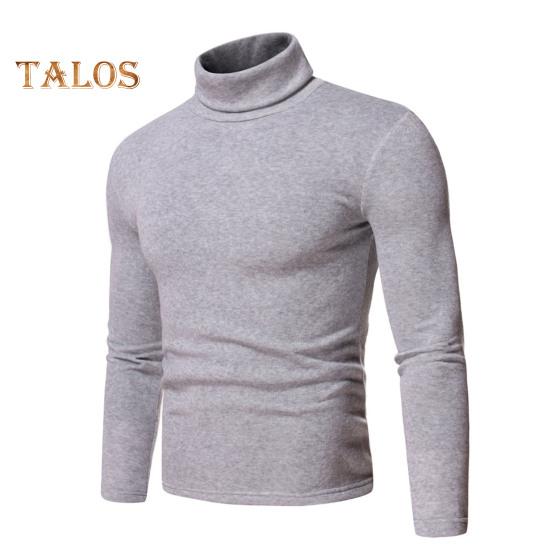 Spring Autumn Men Fitness Top Slim Fit High Collar Stretchy Long Sleeves Solid Color Pullover Fitness Sport Top Winter Bottoming Clothes