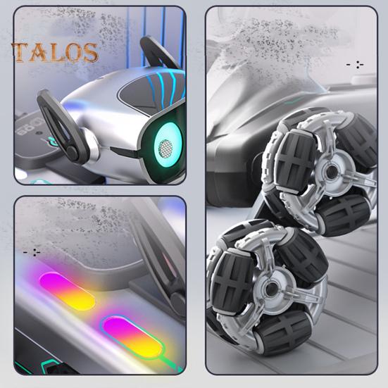 Jucărie pentru câini robot cu telecomandă cu muzică ușoară 8 roți cu detecție a gesturilor Câine mecanic interactiv educațional pentru copii electric RC cascadorie robot jucărie cățeluș