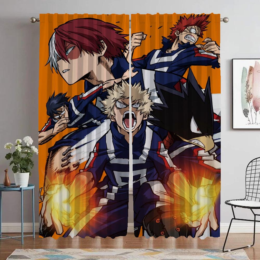 Závěsy do ložnice My Hero Academia Elegantní pokojové závěsy 2 kusy Halloweenská dekorace Závěsy do obývacího pokoje Stínítka Dělící stěna