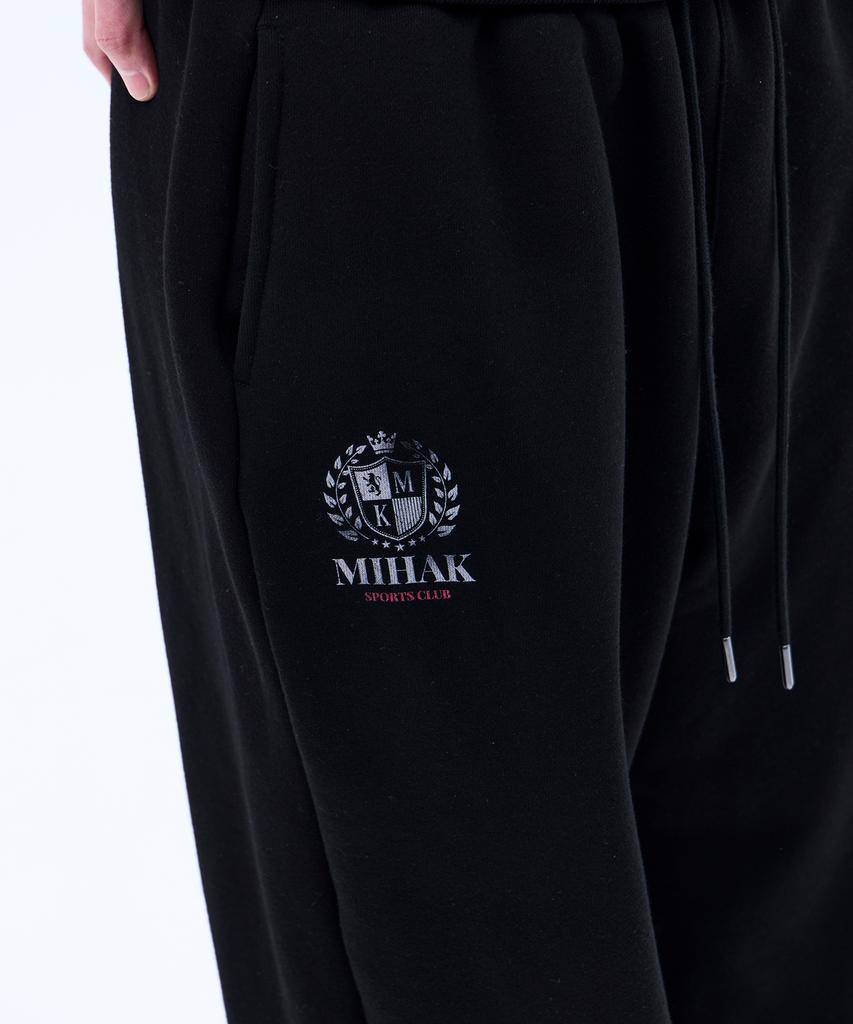 Mihag Ivy League Track Line Wide Pants (Black)