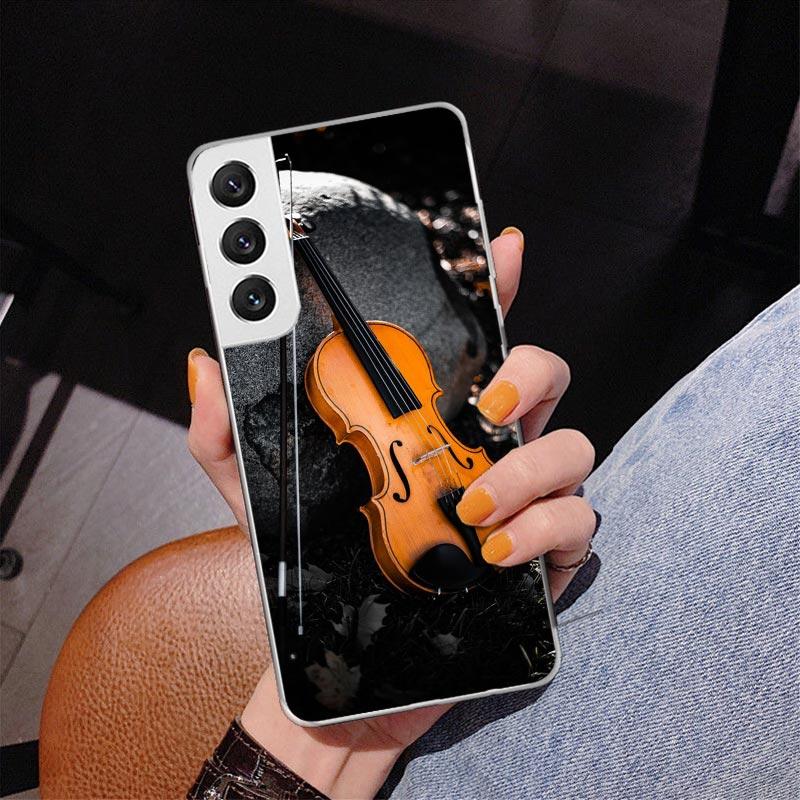 Music Violin Phnoe Case for Samsung Galaxy S26 S25 Edge S23 S24 Ultra S22 Plus S21 S20 FE Unique Cover Soft Coque Galaxy S25 S23