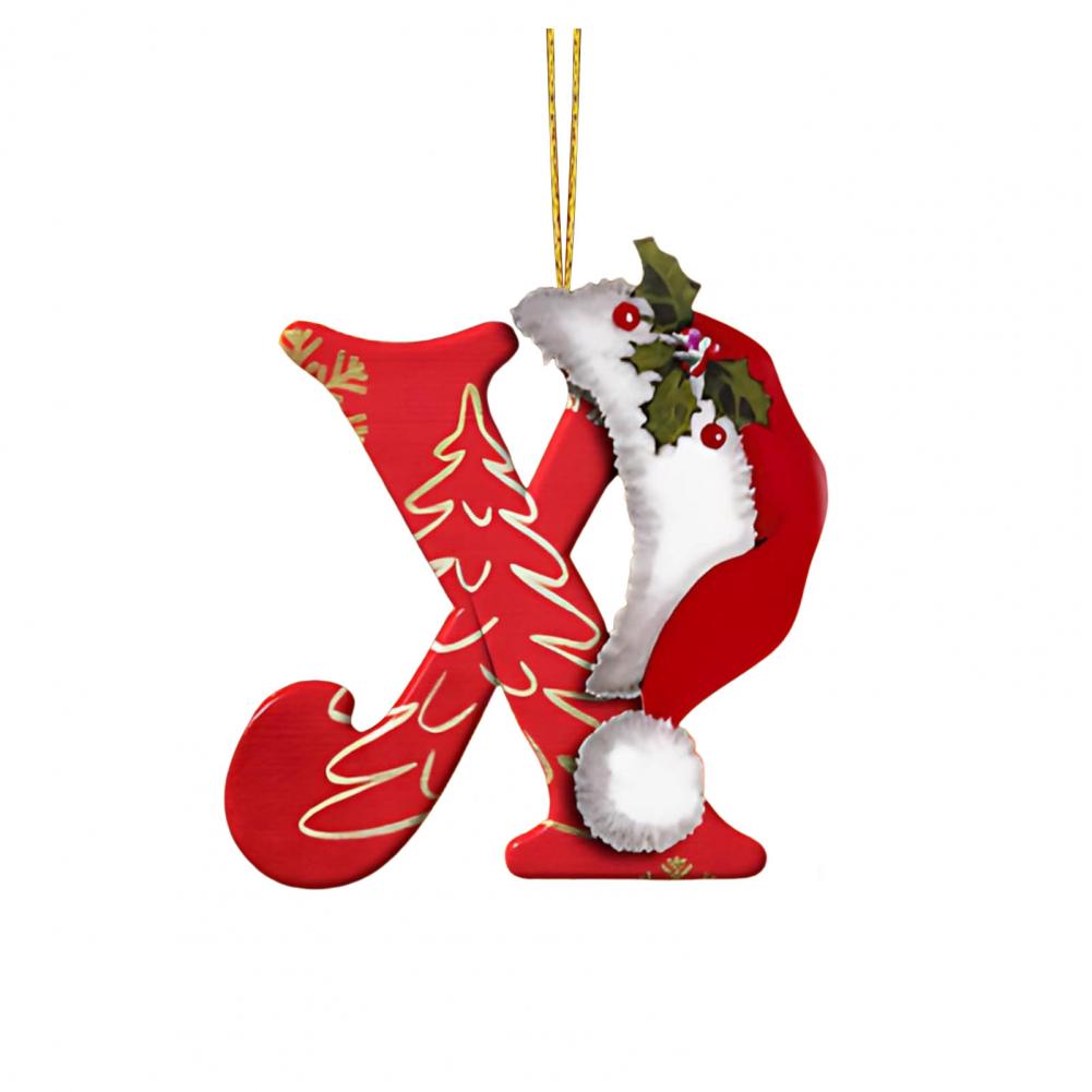 Christmas Tree Letter Decorations Ornaments Set with Santa for Home Holiday