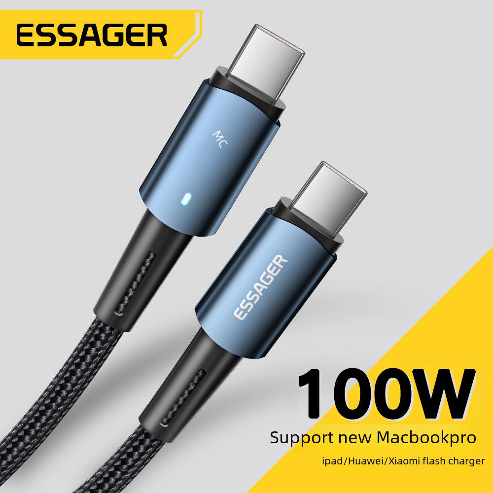 

ESSAGER 100W Fast Charging Type-C Cable for Phones & Tablets 0.5m