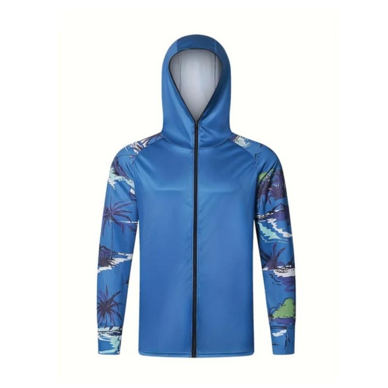 Zippered Fishing Clothes Shirts Quick-drying Sportswear Sun-proof Ultraviolet Breathable Hooded