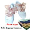 4cm Breite Rüschen Organza Schnürsenkel 18 Farben Chiffon Garn Schleife Breite Schnürsenkel Trend Schönheit Weiß Lässige Sneaker Schuhe Schnürsenkel Dropship