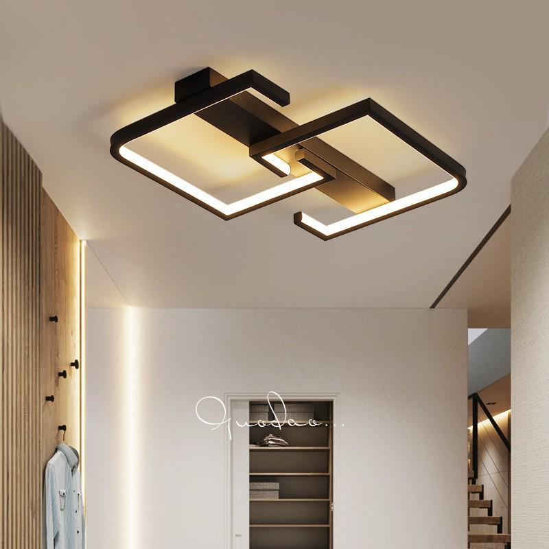 Minimalist Black & White LED Ceiling Light for Bedroom, Living Room, or Study