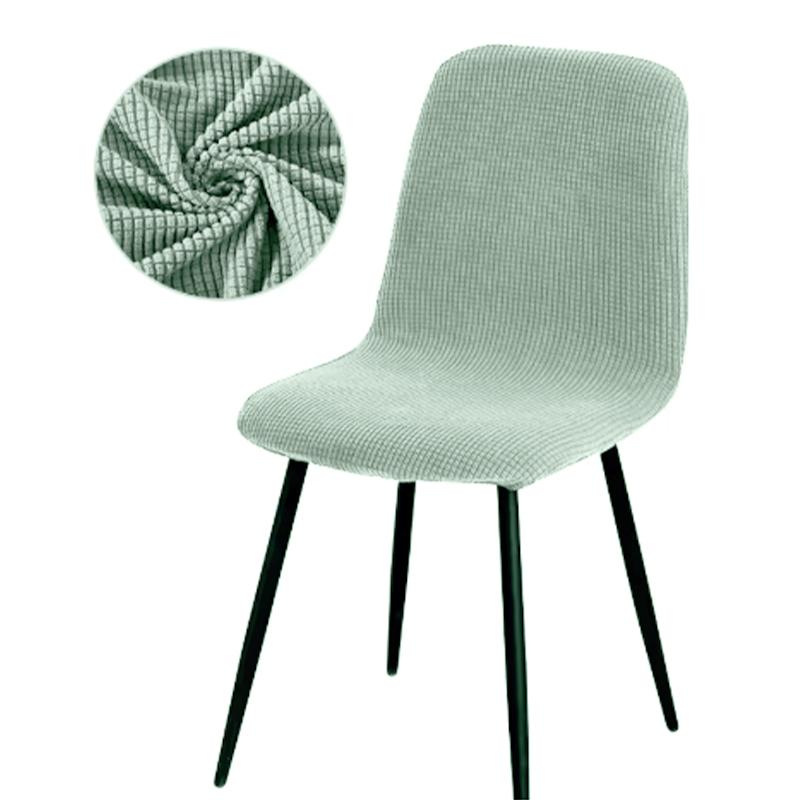 Solid Color Chair Cover Thickened Elastic Minimalist Dining Seat Cover Removable Washable Chair Slipcover Anti-dirty All Season