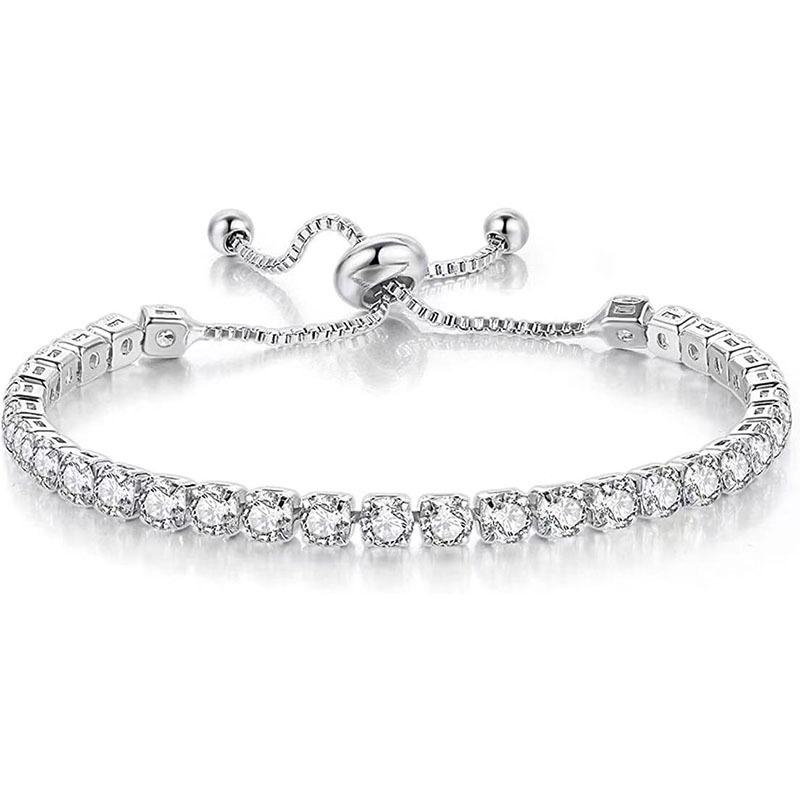 Fashion Zircon Alloy Bracelet Women Niche Minimalist High-End Statement Bangle Office/Career Accessory Jewelry