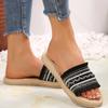 Fashion Fashion Fringe Woven Slippers for Women Colorful Sequins Plat Slippers for Woman Summer Beach Lightweight Non Slip Sandals Mujer