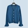 Spring & Fall Women's Top Young K-style Bell Sleeve Knitted Cardigan Sweater Outwear Outer Wear Western Style Women's Clothing
