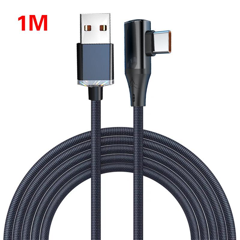 90 Degree Elbow Type-C Cable Pd 120W Fast Charging Type C Cable For Iphone 15 Pro Max Samsung Xiaomi Huawei Charger Data Cord